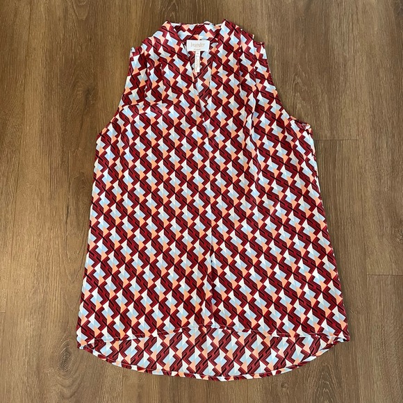 Laundry by Shelli Segal Sleeveless Blouse Geometric Print XS - Perfect Condition - Picture 1 of 5